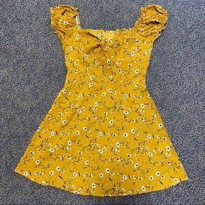 NWOT Zaful Yellow Ruffle Off the Shoulder Dress